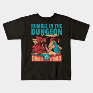 Dragon Arm Wrestling Wizard Kids T-Shirt